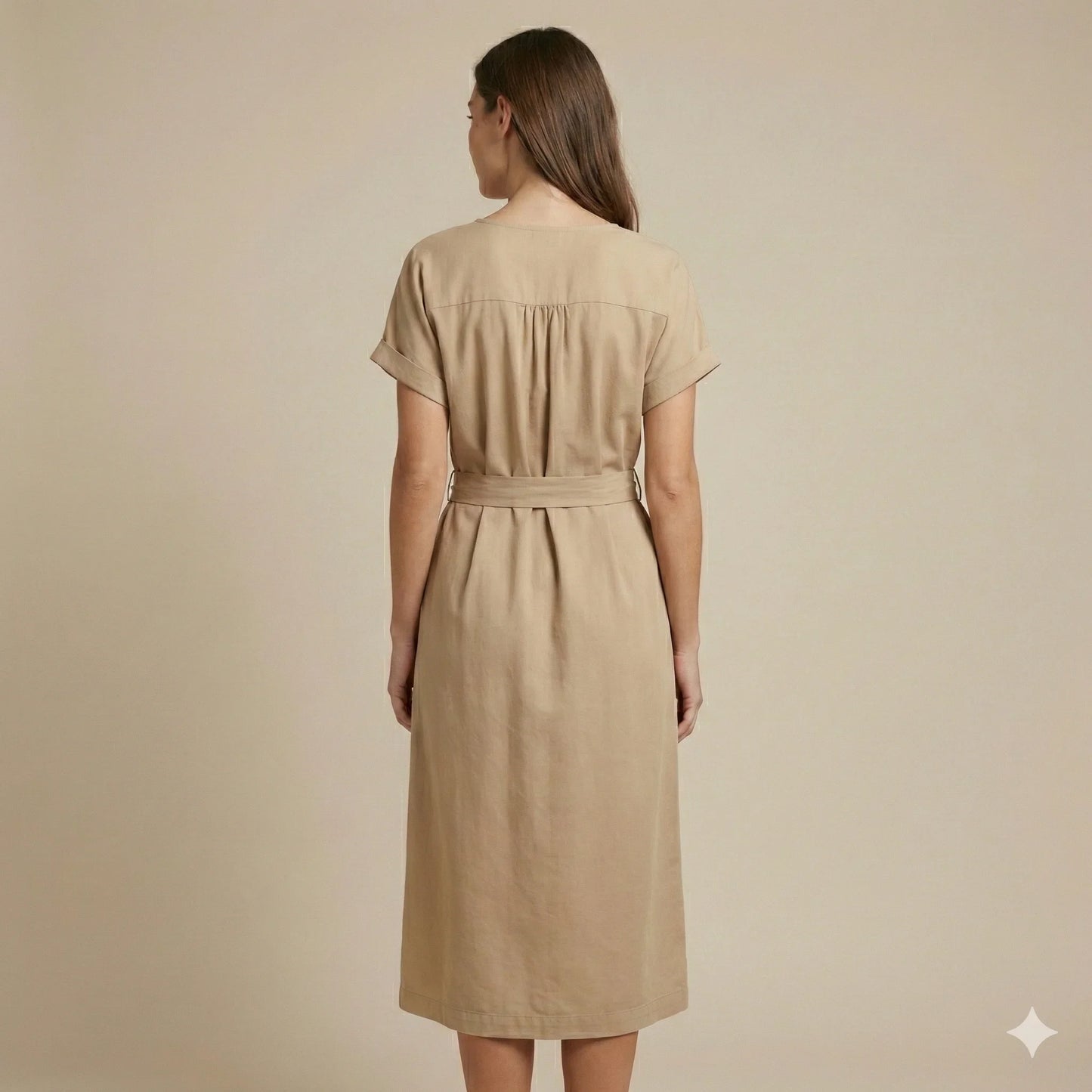 The Siena Utility Midi Dress | Sandstone