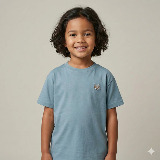 The Little Explorer Organic Tee | Dusty Blue