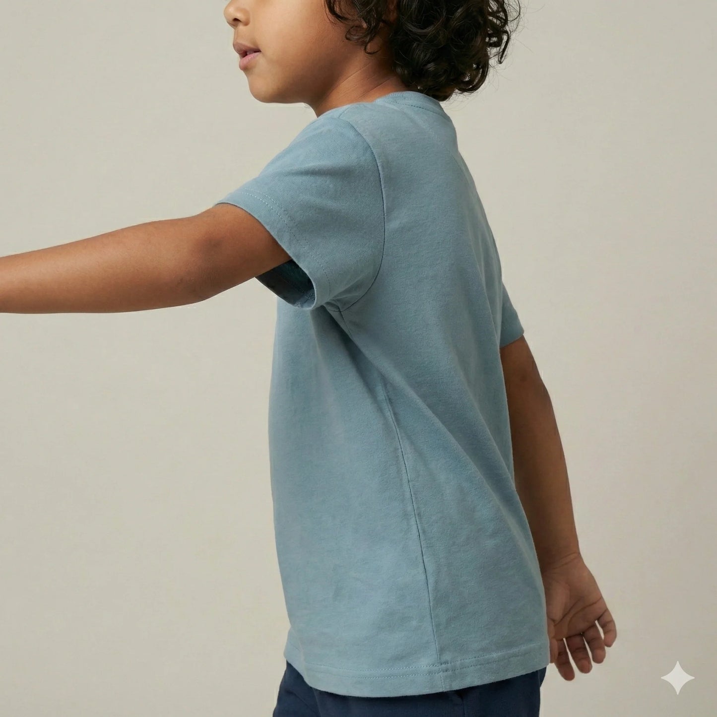 The Little Explorer Organic Tee | Dusty Blue