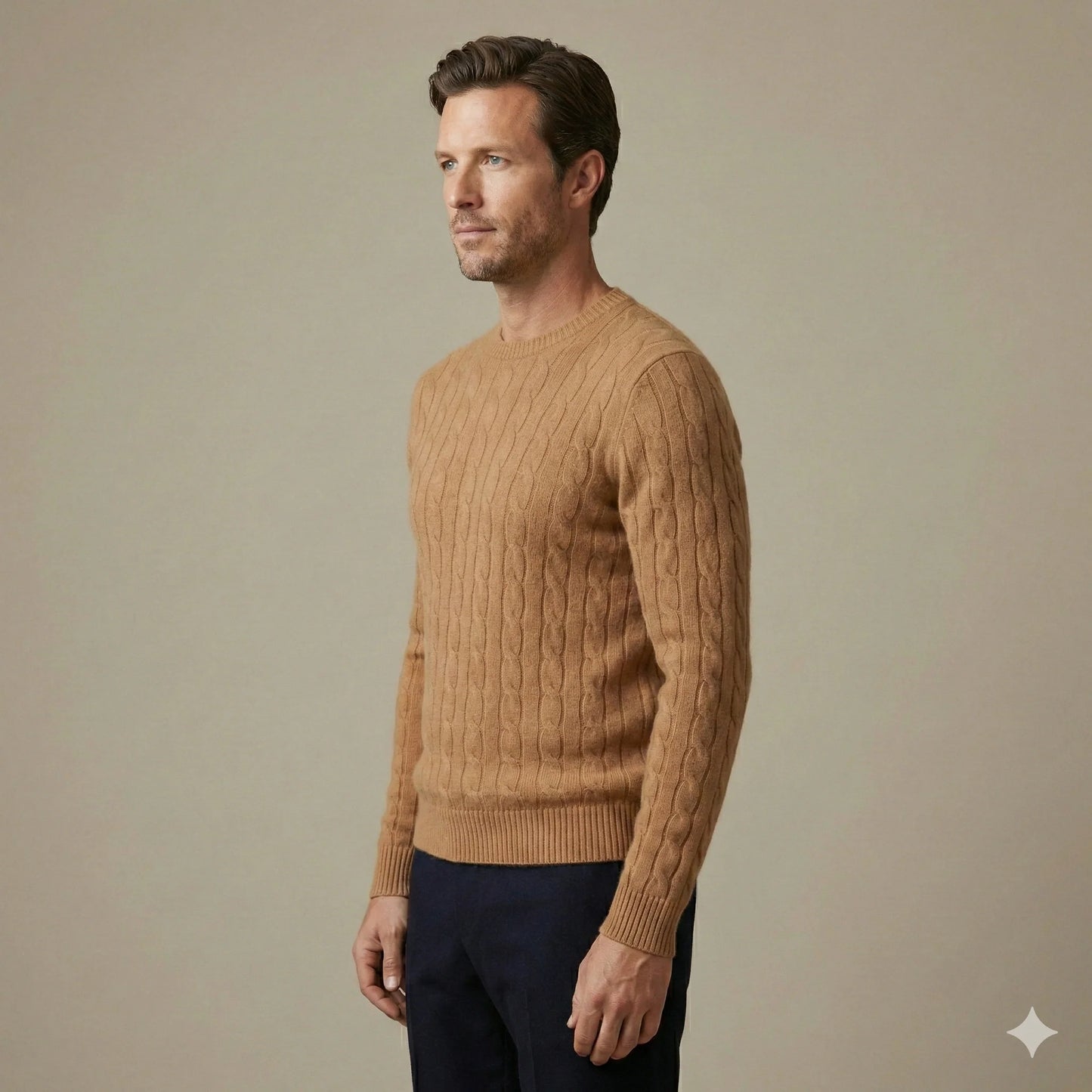 The Heritage Cable-Knit Cashmere Sweater | Camel