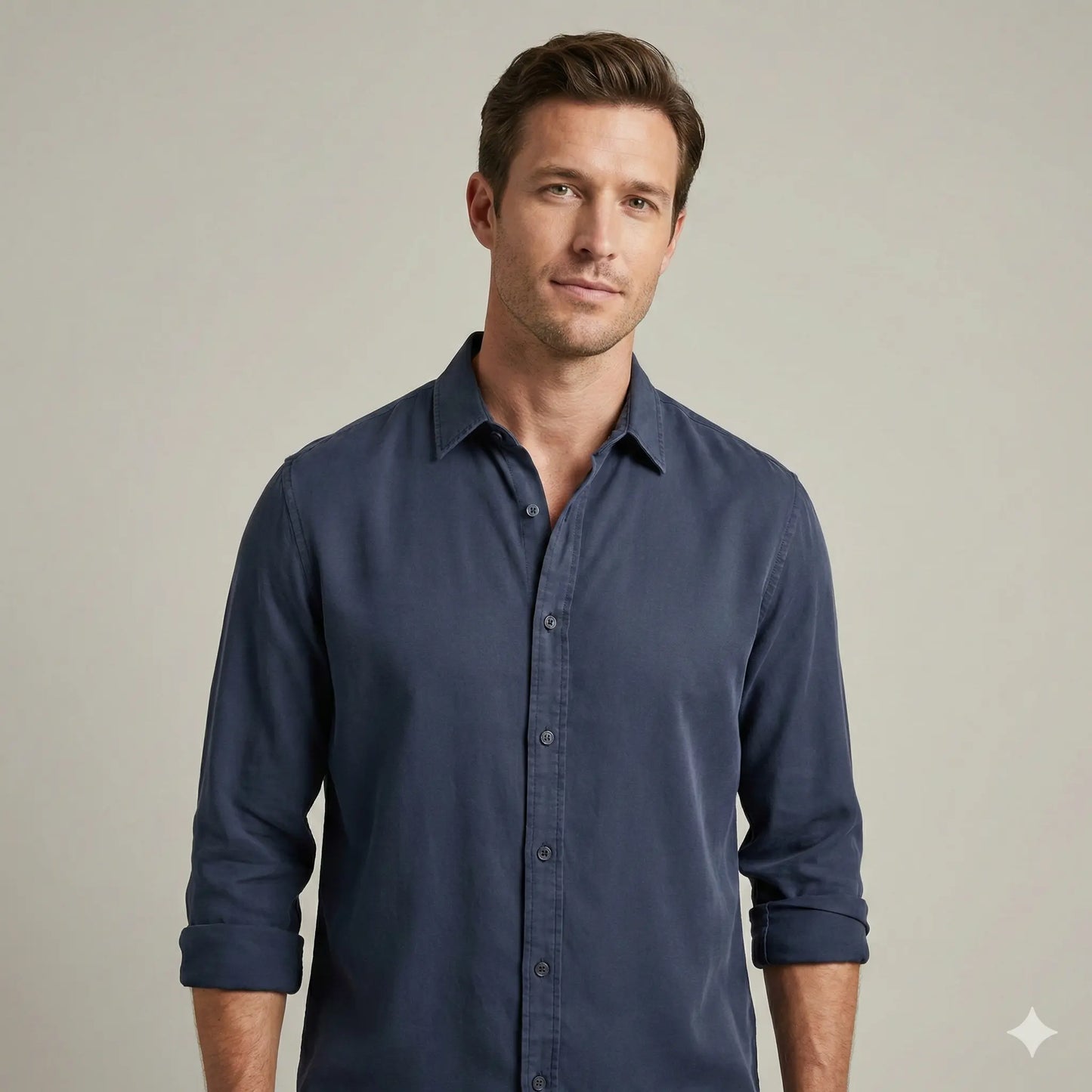 The Meridian Tailored Shirt | Muted Navy
