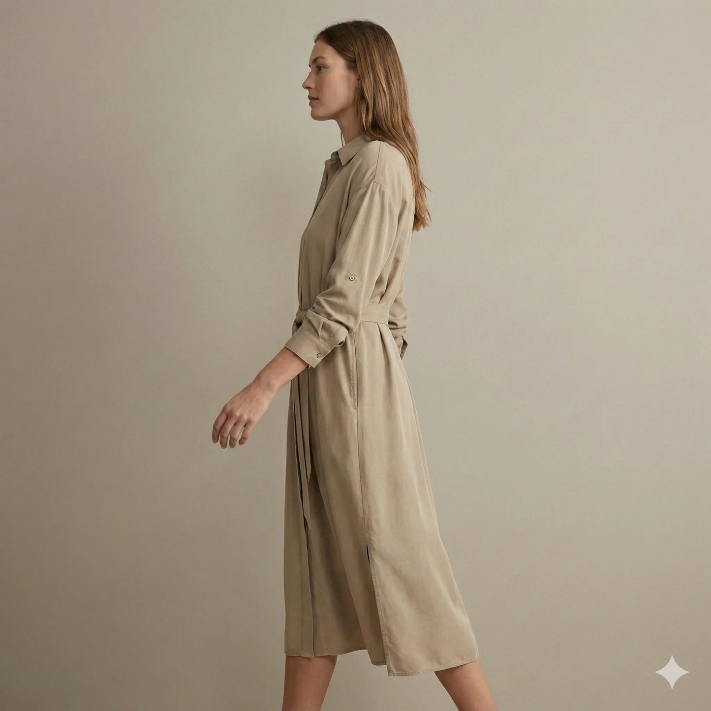 The Siena Tencel™ Midi Dress | Sandstone