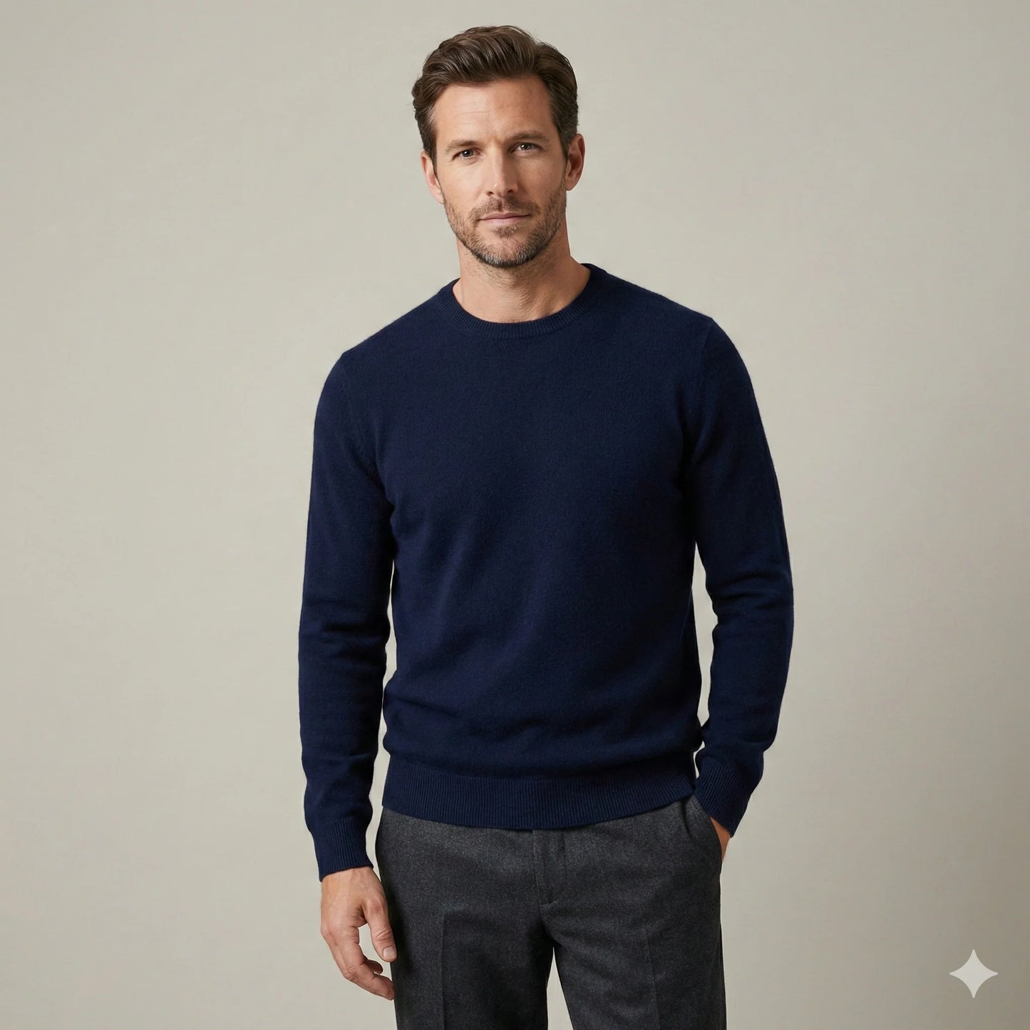 The Kensington Pure Cashmere Crewneck | Deep Navy