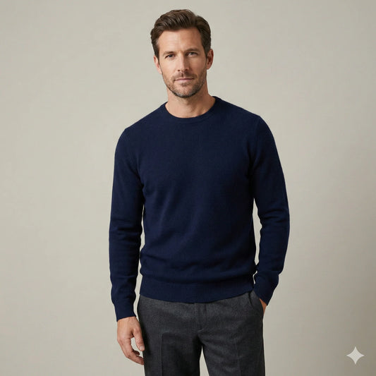 The Kensington Pure Cashmere Crewneck | Deep Navy