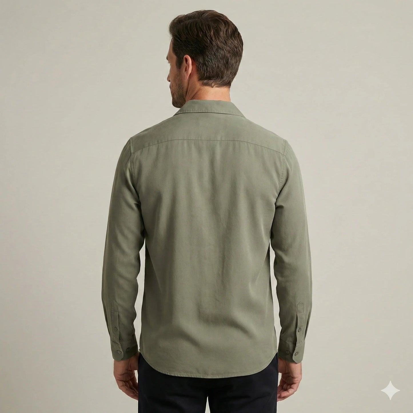 The Milano Tencel-Cotton Camp Collar Shirt | Dusty Olive