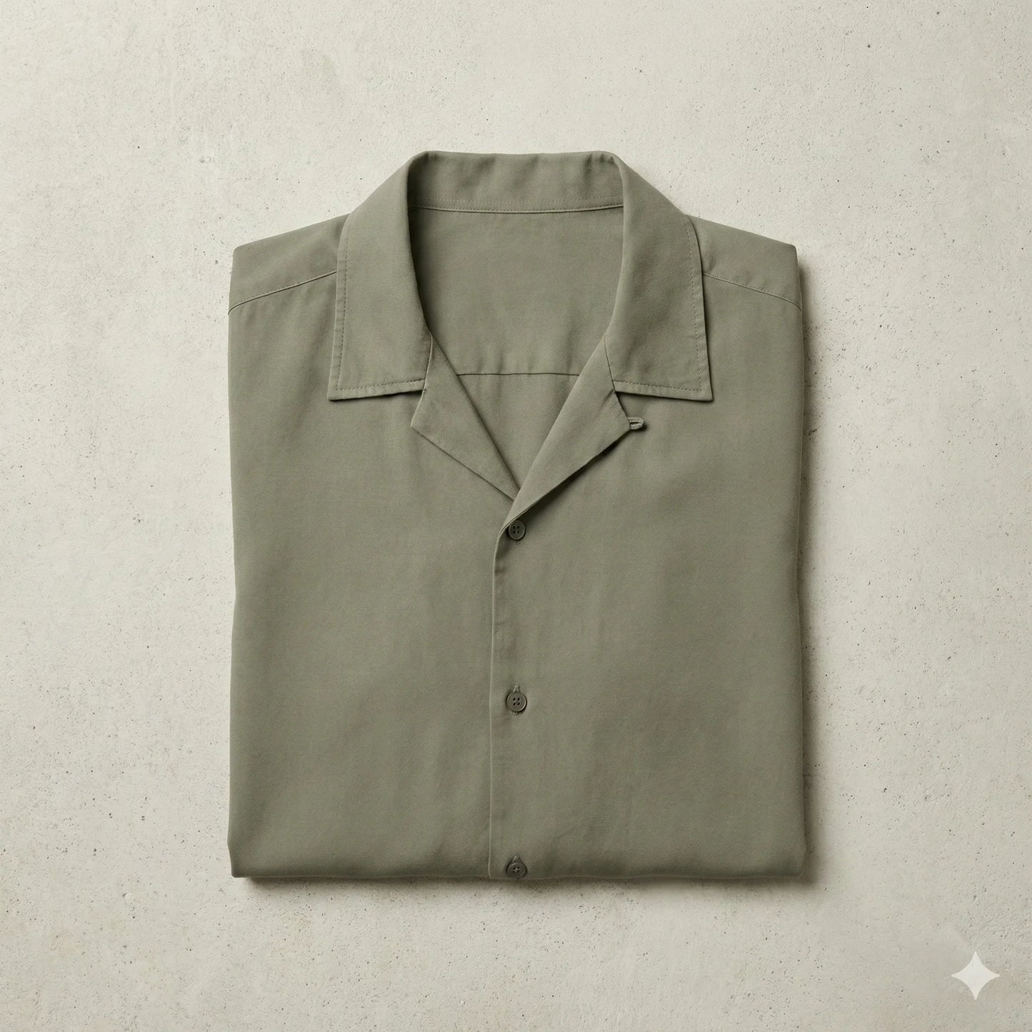 The Milano Tencel-Cotton Camp Collar Shirt | Dusty Olive