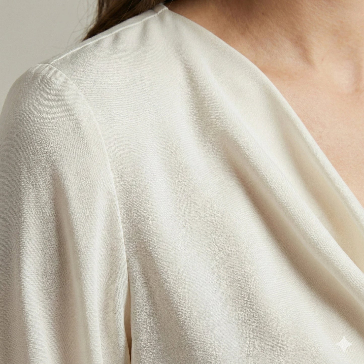 The Amara Cowl Neck Silk-Touch Blouse | Pearl Ivory